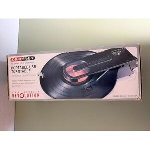 Crosley Revolution CR6002A-BK Portable USB Turntable Record Player AUX Tested